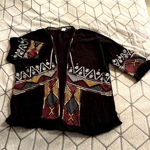 Over sized Boho 100% rayon jacket with embroidery